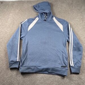 Hudson & Barrow small Mens Blue Fleece Hoodie Sport Stripe Pullover Size S